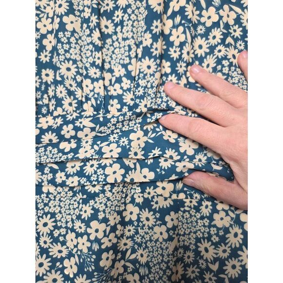 Eshakti Custom Ditsy Floral Pleated Empire Waist Crepe Dress Sz. M EST - Picture 5 of 10